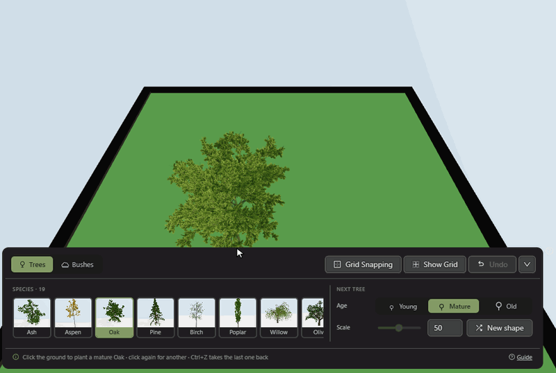 bushes being planted across a board