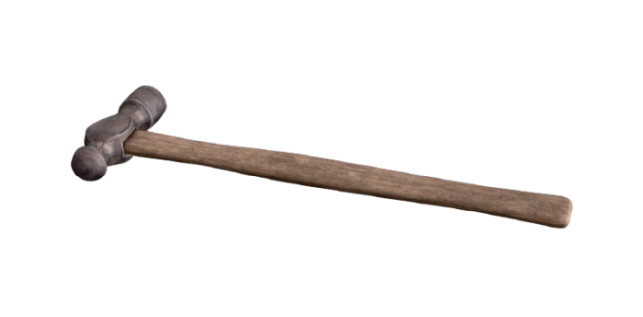 picture of a 3d model of a wooden hammer