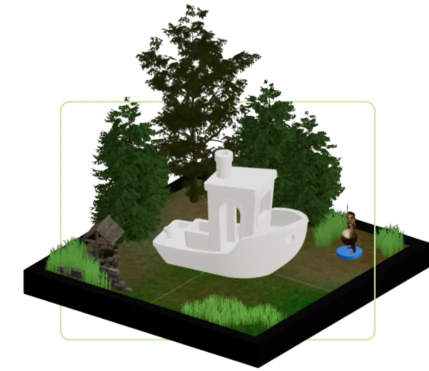an animated clip showing a screen recording of a file being uploaded and quickly rendered as a 3d model of an oak tree